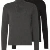 Pier One 2 Pack - Basic Turtleneck - Trui - Black/Mottled Dark Grey 1 Pier One 2 Pack - Basic Turtleneck - Trui - Black/Mottled Dark Grey -Pier One 564ded1d5c3c4890971ea33fb300ac4a