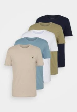 Pier One 5 Pack - T-Shirt Basic - Beige/White/Light Blue -Pier One 66878d61f9284197b4395faece75418c
