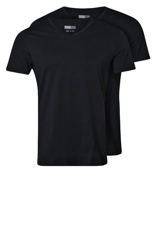 Pier One 2 Pack - T-Shirt Basic - Black -Pier One 780252fa691540f5a0c48cf89f3c30f2