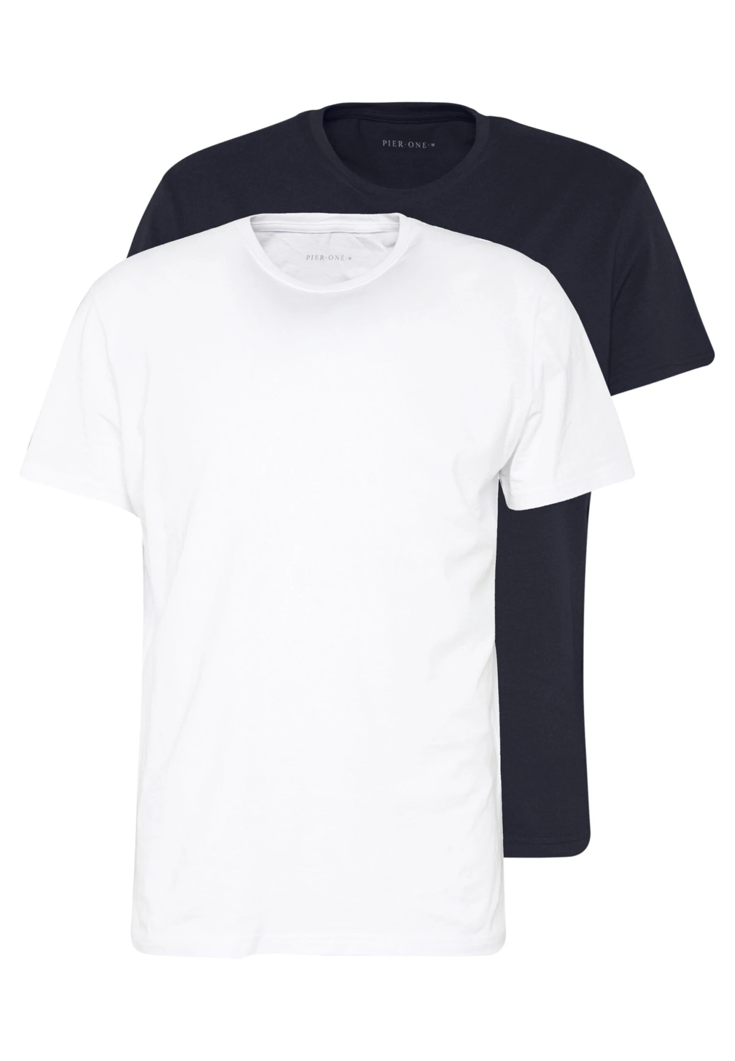 Pier One 2 Pack - T-Shirt Basic - White/Dark Blue 3 Pier One 2 Pack - T-Shirt Basic - White/Dark Blue
