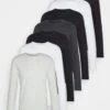 Pier One 7 Pack - Longsleeve - Mottled Light Grey/White/Mottled Dark Grey -Pier One c6eea880434b4a27bb74ead9a4d48142