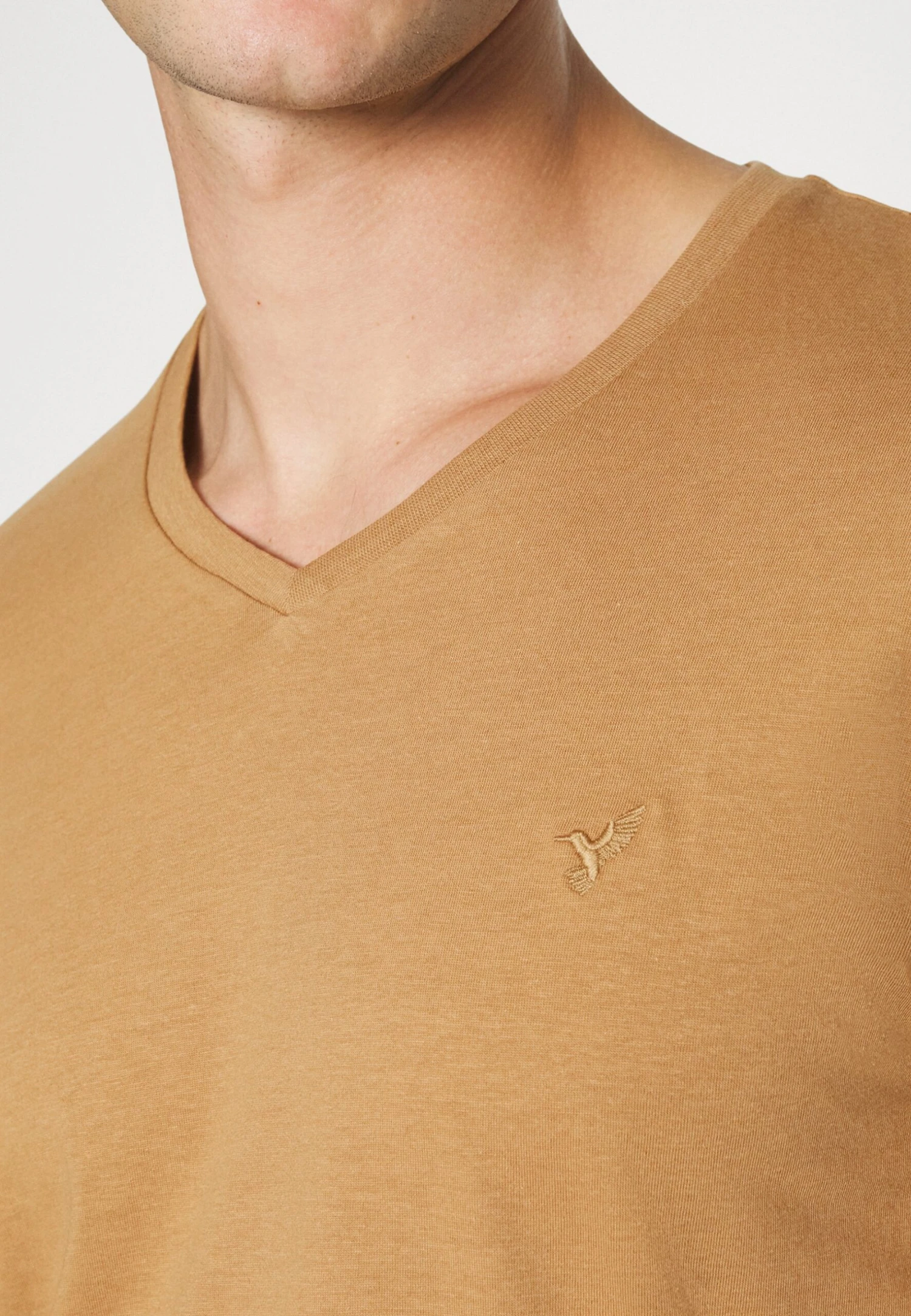 Pier One V Neck Bird Tonal 3 Pack - T-Shirt Basic - Light Brown/White/Dark Blue 12 Pier One V Neck Bird Tonal 3 Pack - T-Shirt Basic - Light Brown/White/Dark Blue - Afbeelding 10